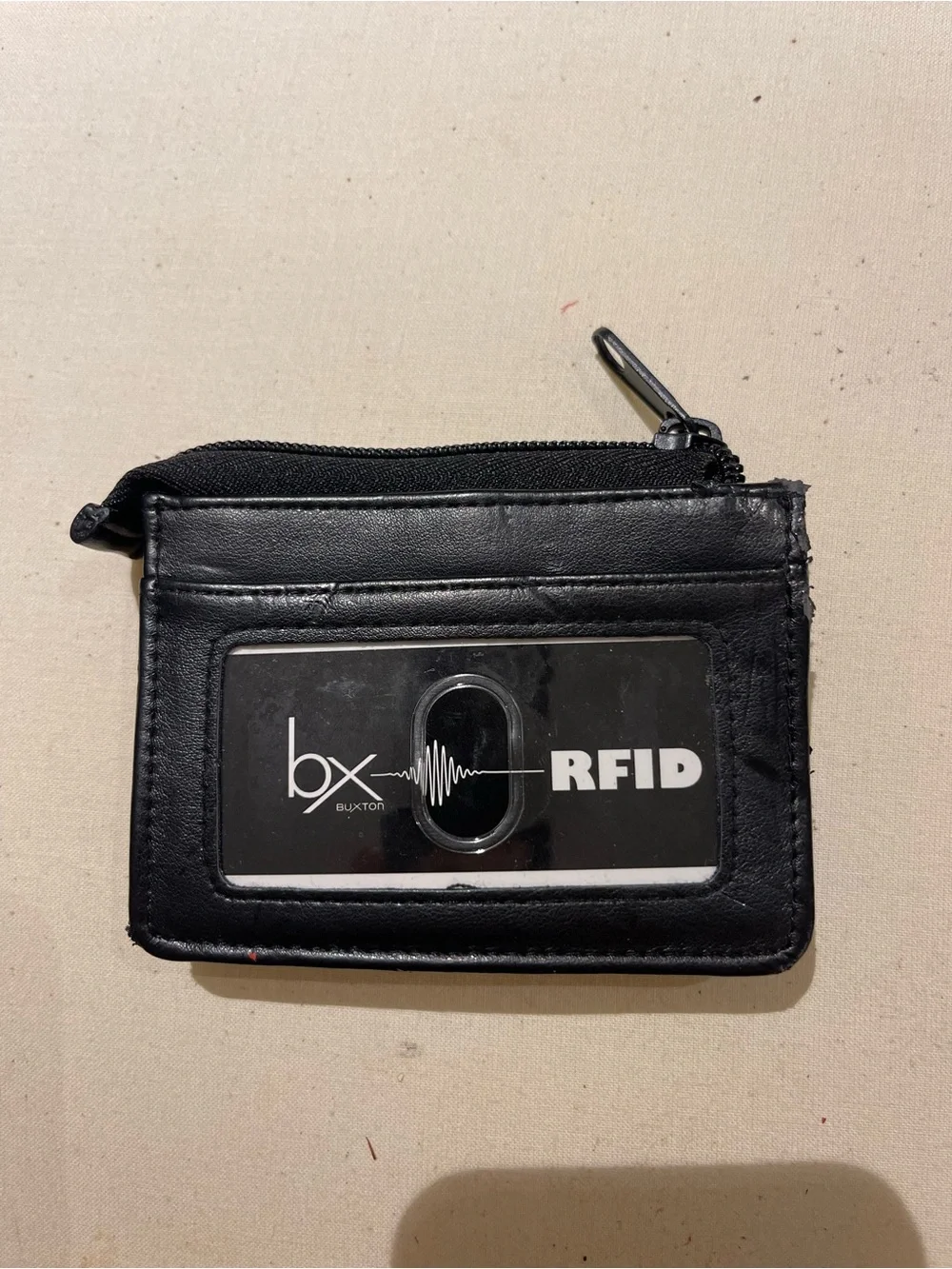 Buxton Black RFID Phone Wallet with ID Window